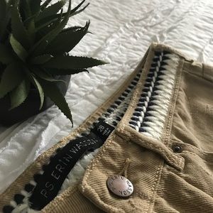 Distressed khaki shorts